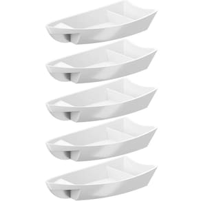 Conjunto 5 Barcas para Sushi Comida Japonesa Oriental Branca