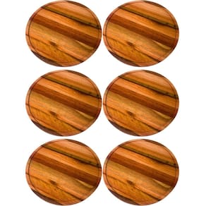 6 Tábuas de Madeira Frios Formas de Pizza 38cm Redondas Rest