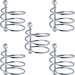 5 Porta Secador de Cabelo Cromados em Espiral Suportes de Pa