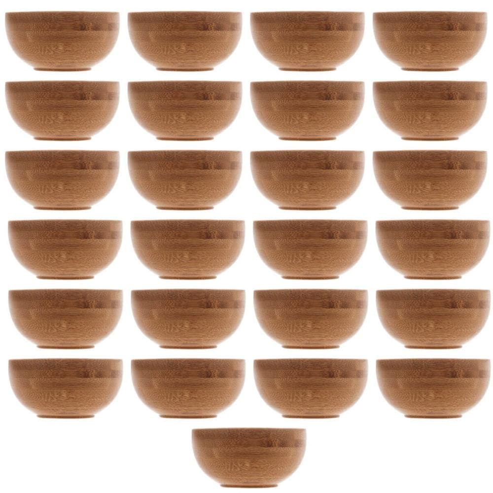 Kit 25 Bowls Molheira Redonda de Bambu 8x4cm Petisqueira Peq