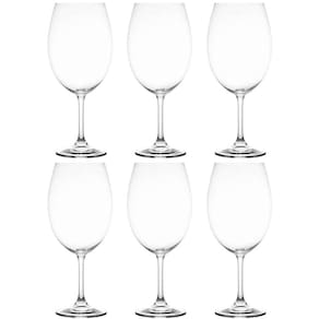 Jogo de 6 Taças de Vinho Tinto Cristal Bohemia Lyor 580ml So