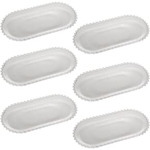 Kit 6 Travessas Cristal Pearl Wolff Bandejas Buffet Servir O