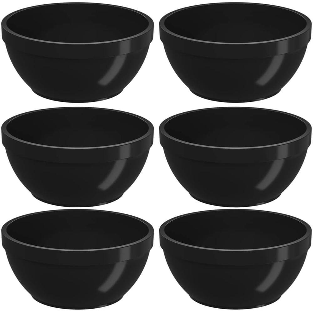Kit 6 Tigelas Bowls Cumbucas 300ml Para Servir Preto Uno Coz