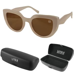 praia oculos sol proteção uv social vintage case feminino delicado verão formato gatinho luxo bege
