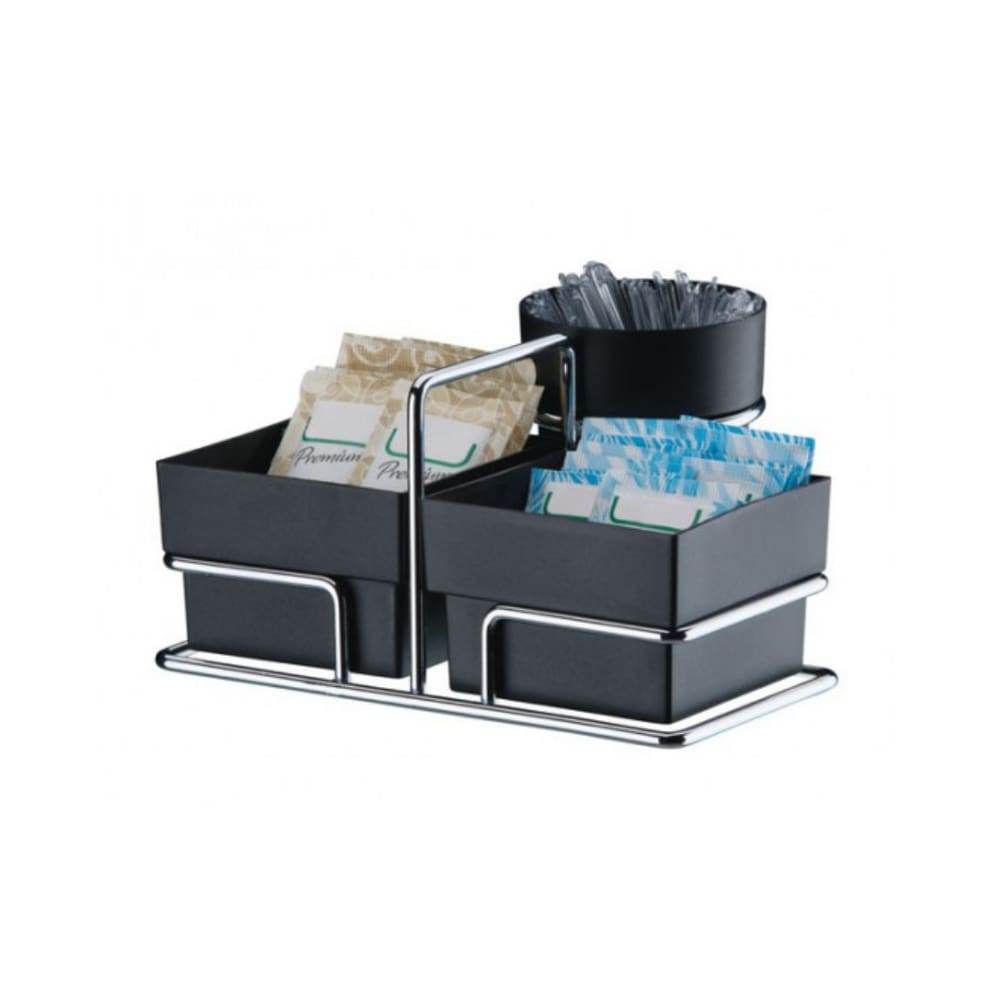 Organizador Para Sachês E Mexedor Caffè Future Branco e Cromado