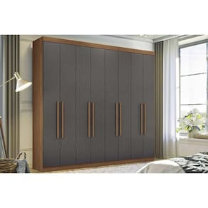 Guarda Roupa Casal 8 Portas e 4 Gavetas Master New 8.4 Jatoba/Grafitte - Santos Andirá
