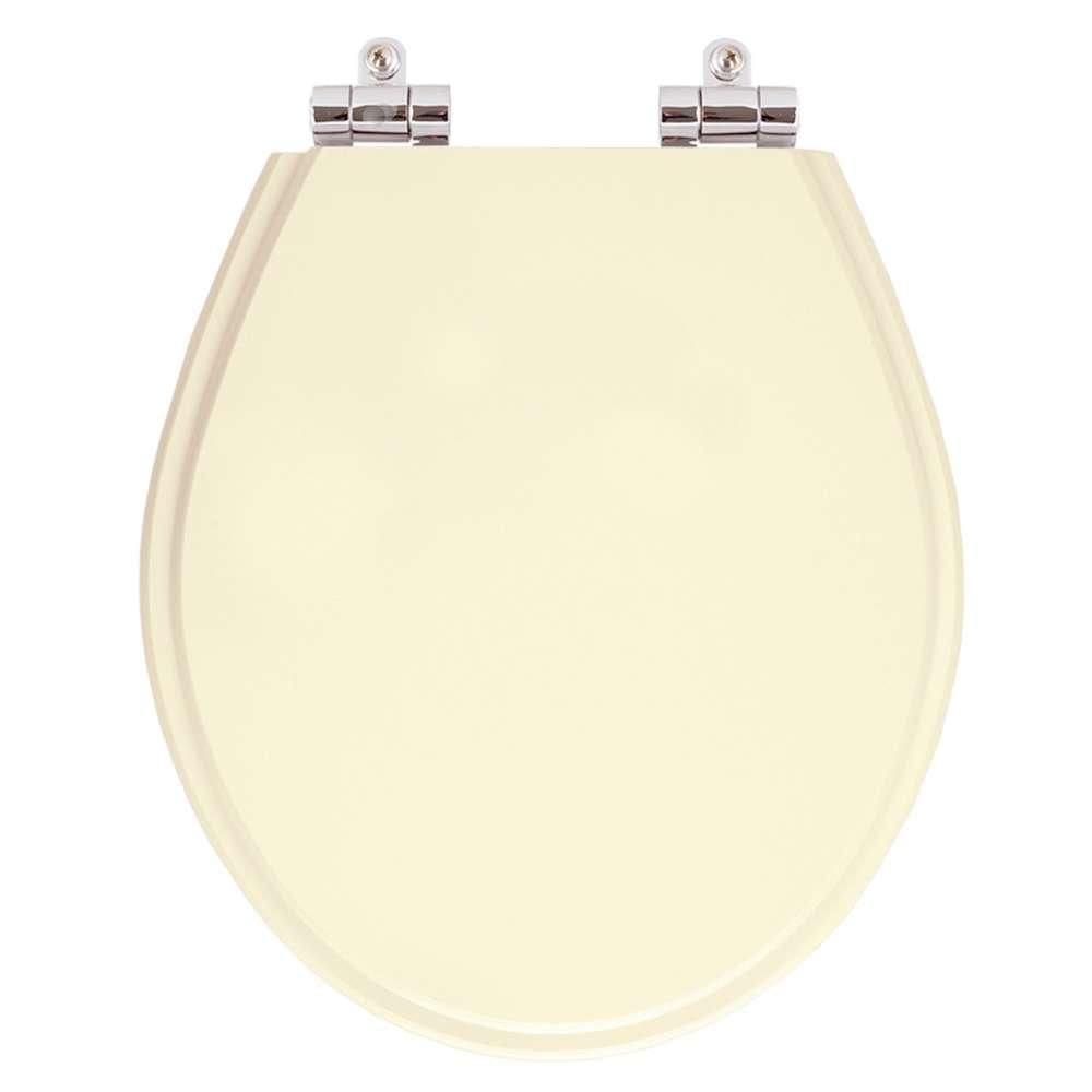 Assento Sanitario Poliester Com Amortecedor Ravena Creme Para Vaso Deca