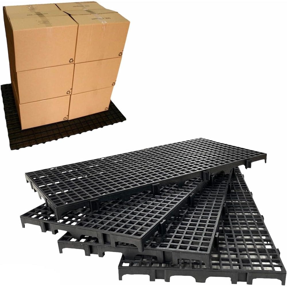 12Pçs Pallet De Plástico Para Forração Preto 2,5X25X50Cm