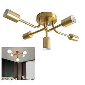 Lustre Sputnik 5 Lampadas E27 Luminaria Aranha Assimetrico Decoraçao Quarto Sala Recepçao Residencial Comercial