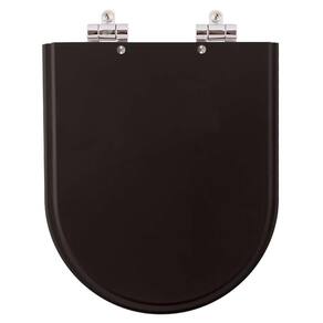 Assento Sanitario Poliester Com Amortecedor Carrara Ebano (preto)para Vaso Deca