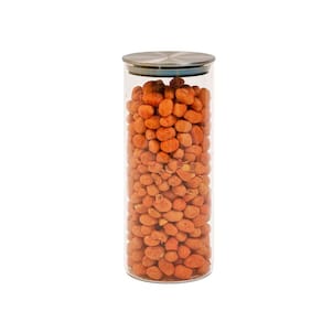 Pote de vidro 950ml com tampa inox hermético redondo - Tud