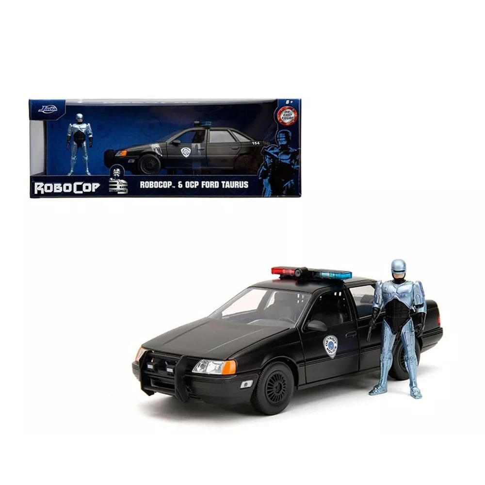 Miniatura Jada Robocop & OCP Ford Taurus 1/24 C/ Boneco Die-Cast