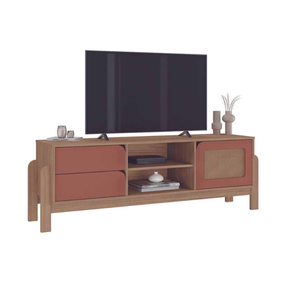 Rack para TV até 60” Artely Nature 4578 c/ Porta Amortecedor Carvalho Terracota