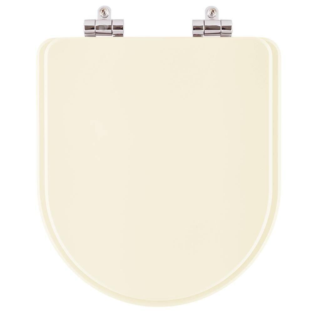 Assento Sanitário Poliéster Soft Close Silent Marfim (Bege Claro) para vaso Hervy