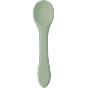 Colher de Silicone para Bebê Buba Verde Introdução Alimentar
