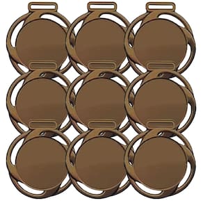 Kit com 10 Medalhas Rema Premiação Linha Ref. 270 40mm Cor Bronze