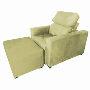Poltrona Sofa Amamentação Retrátil e Reclinável Veneza + Puff Bella Amarelo