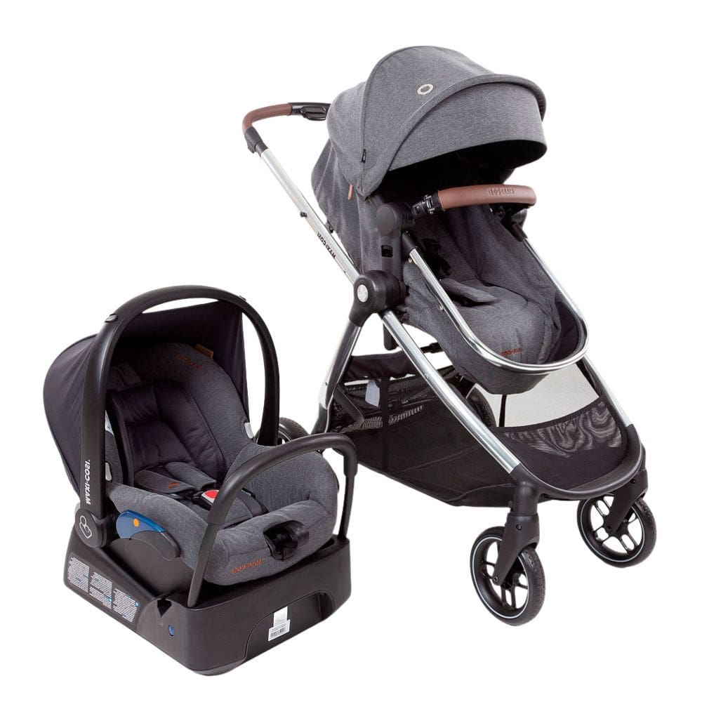Carrinho Com Bebê Conforto Travel System Anna Luxe Trio Twillic Grey - Maxi Cosi