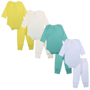 Kit 8 Peças Conjunto Bebê Body e Calça Algodão Unissex