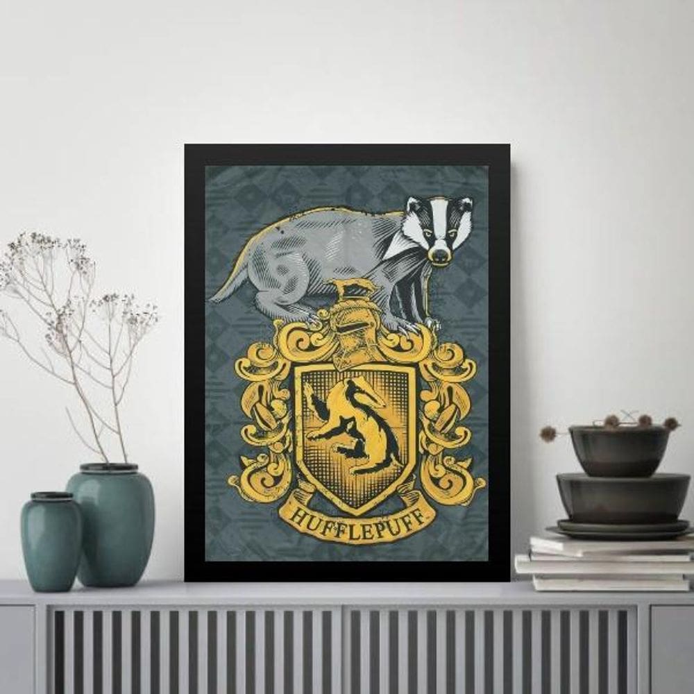 Quadro Decorativo Brasão Hufflepuff 33X24Cm