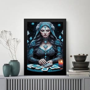 Quadro Decorativo Cartomante 33X24Cm - Com Vidro