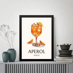 Quadro Decorativo Coquetel Alcoolico 24X18Cm - Com Vidro