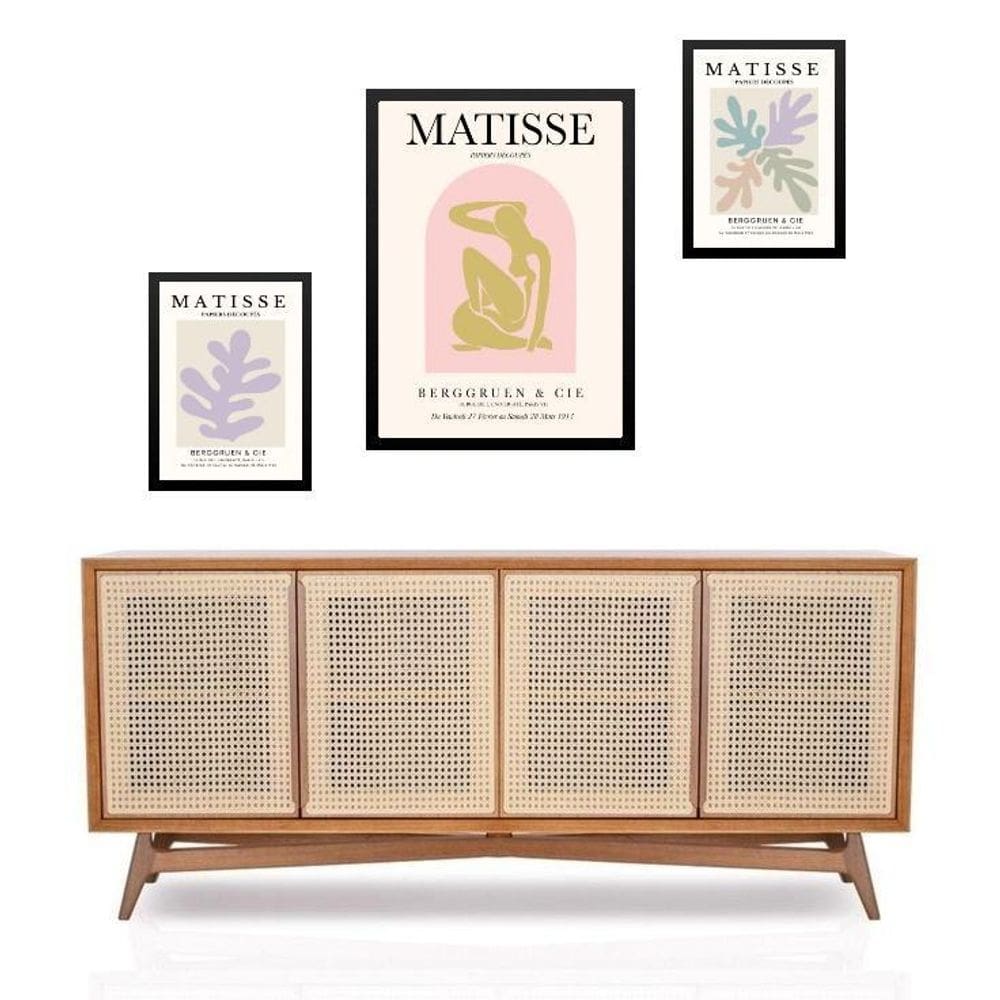 Set 3 Quadros Matisse Candy Colors - Com Vidro