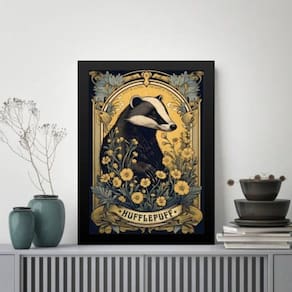 Quadro Decorativo Guaxinim Hufflepuff 24X18Cm