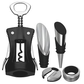 Jogo para Vinhos Tramontina Harmoniza Aço Inox Preto Saca Ro