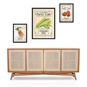 Set 3 Quadros Para Cozinha Vegetais - Com Vidro