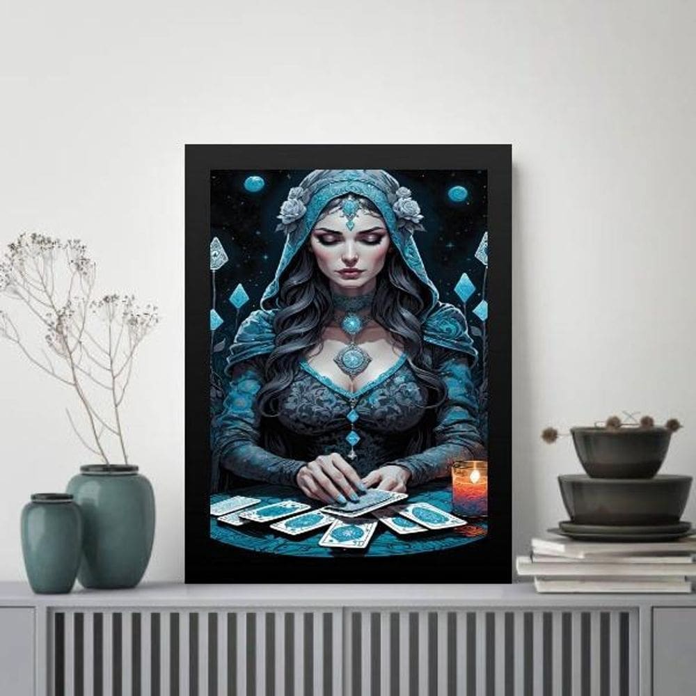 Quadro Decorativo Cartomante 45X34Cm - Com Vidro
