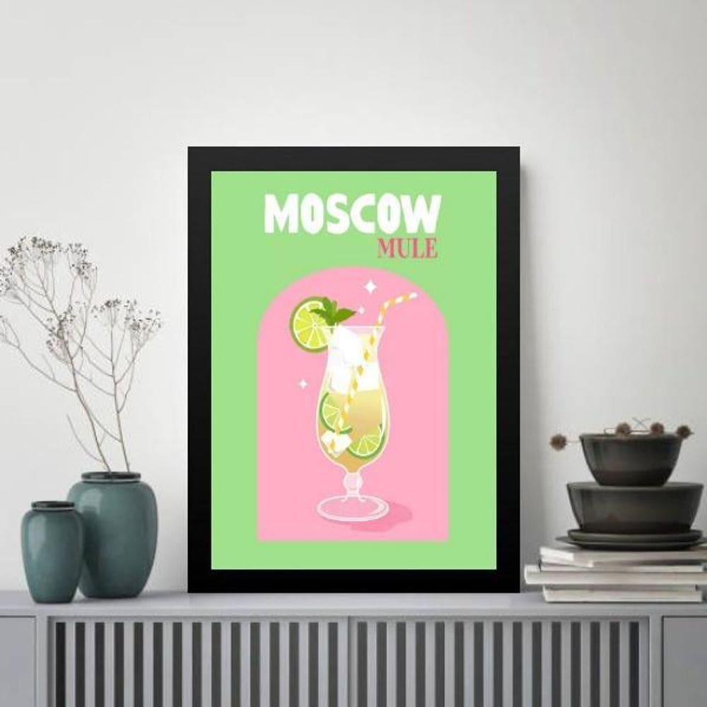 Quadro Decorativo Coquetel Moscow Mule 24X18Cm - Com Vidro