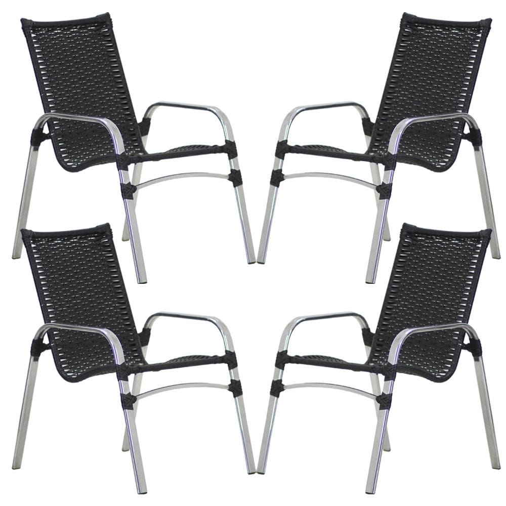 Conjunto 4 Cadeiras Emily em Alumínio Trama