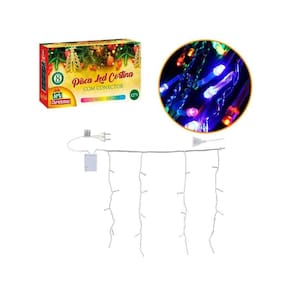 Pisca Pisca Cortina 100 Leds - Colorido - Fio Transparente
