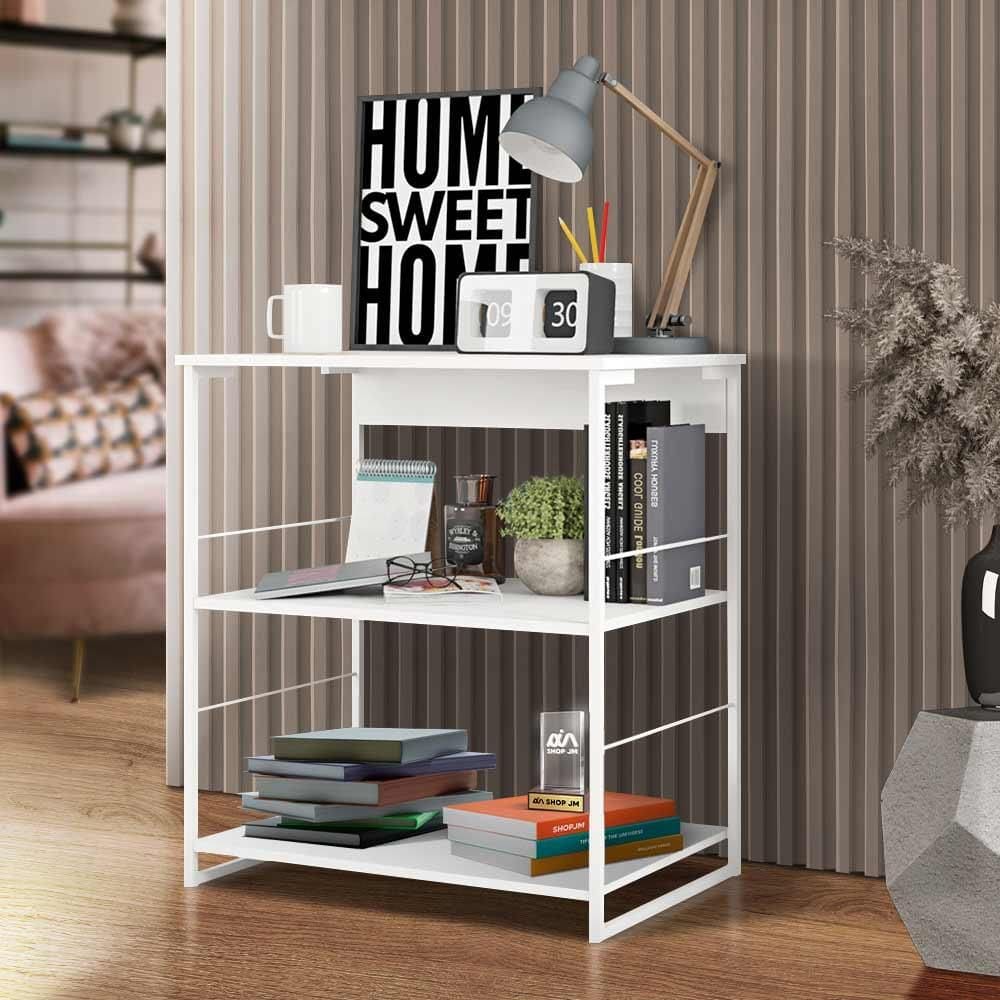 Estante De Aço Industrial 3 Prateleiras Branco Tutty Shop JM - Branco
