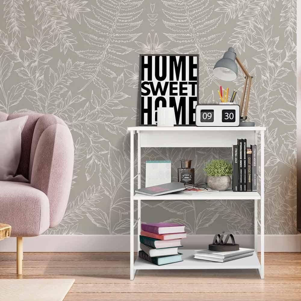 Estante Para Livros Industrial Aço 68 cm Branco Lia Shop JM - Branco