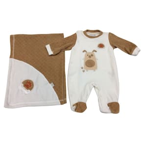 Saida Maternidade Plush Masc Miniclo Off Caramelo