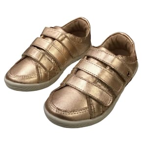 Sapatênis infantil fem Couro Feito Criança Dourado/Cobre