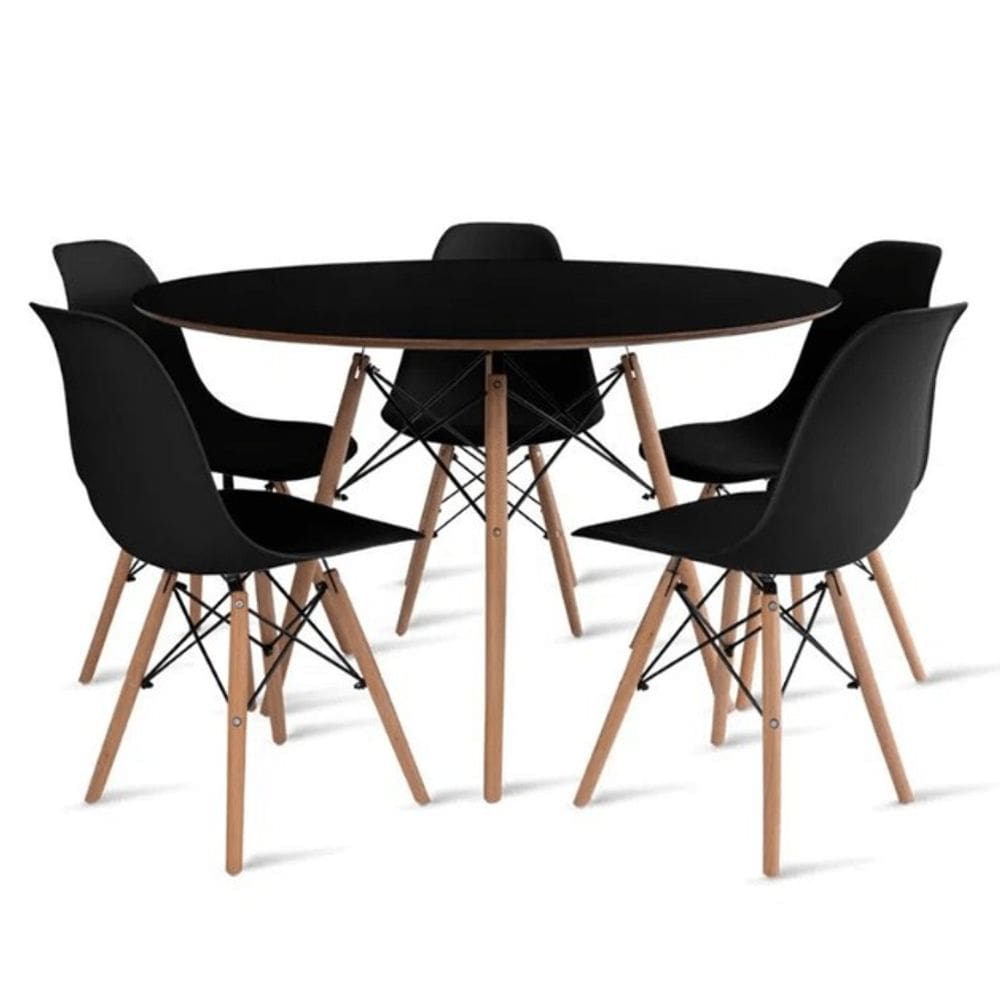Mesa Redonda Eames 120 Cm + 5 Cadeiras Eiffel Dsw