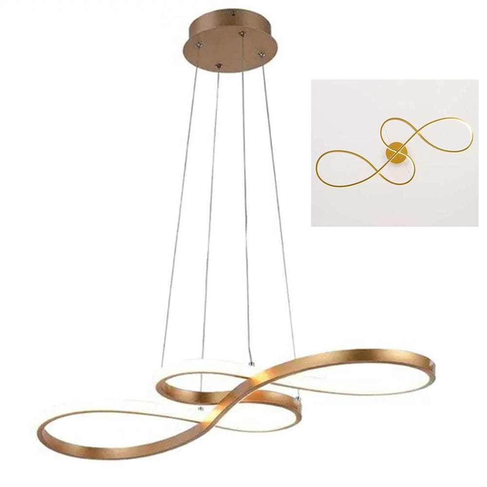Lustre Pendente LED Infinito 3 em 1 Hall de Entrada Recepçao Sala de Jantar Hotel Luxo Comercial Residencial