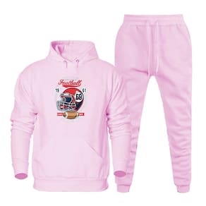 Conjunto de Frio Moletom Estampa Futebol Americano Canguru Com Calça Comprida Abrigo Quentinha
