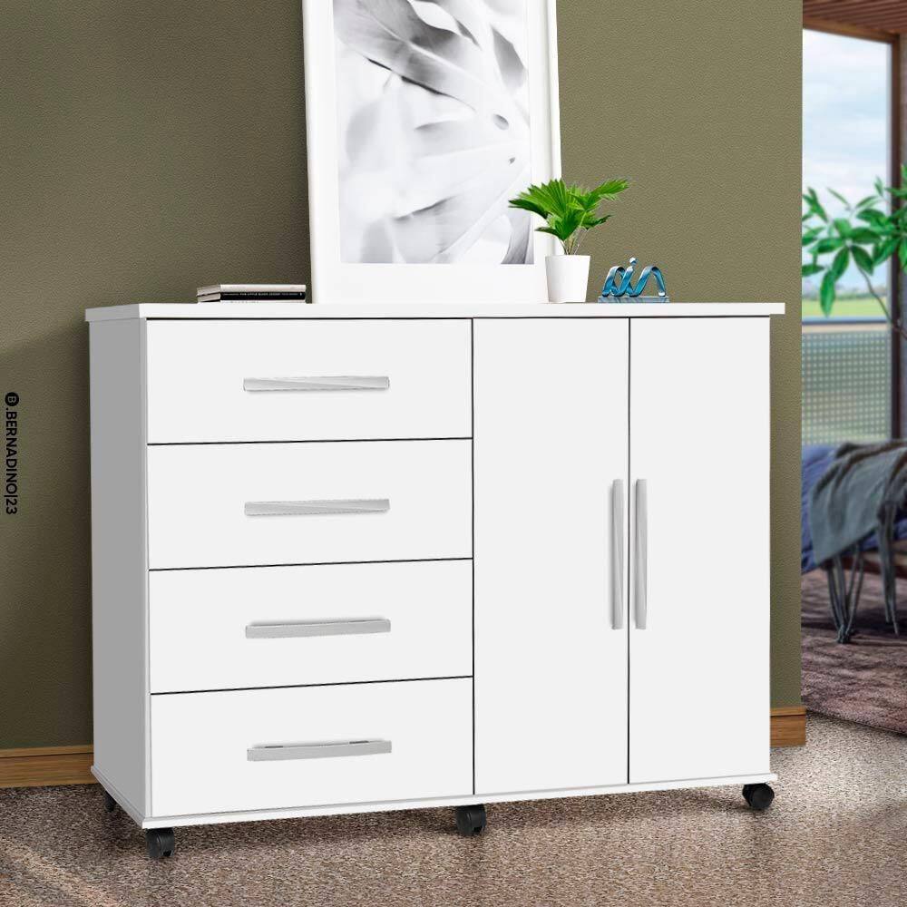 Cômoda Bali com Sapateira Branco Primus Móveis Quarto Branco - Branco