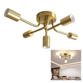 Lustre Sputnik Luminaria 5 Lampadas E27 Assimetrico Candelabro Aranha Iluminaçao Comercial Residencial