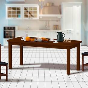 Mesa De Jantar Madeira Maciça Para 8 Lugares Safira Castanho Shop JM