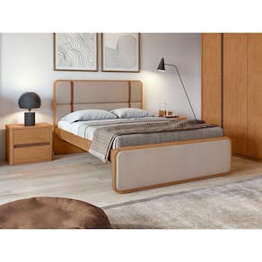 Cama Casal Lopas Leder 1,40mt Tc Lin Rin Bg/a-12 ./amend Clean