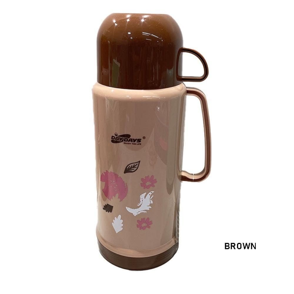 Garrafa Térmica Flower 600ml - Marrom - Quanhe