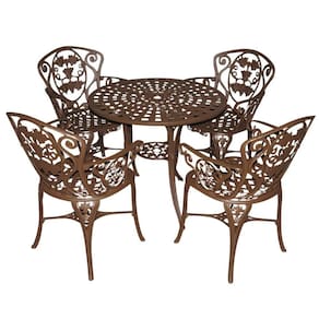 Conjunto De Mesa Para Jardim Com 4 Cadeiras Modelo Malbec Marrom