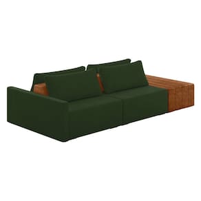 Sofá Ilha 2 Lugares Living 232cm Modulado para Sala Lary Veludo Verde K01 - D`Rossi