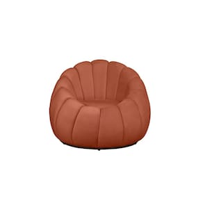 Poltrona Decorativa Concha Veludo Terracota - Montanaris Decor