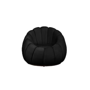 Poltrona Decorativa Concha Veludo Preto - Montanaris Decor